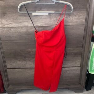 One shoulder Princess Polly Red Dress